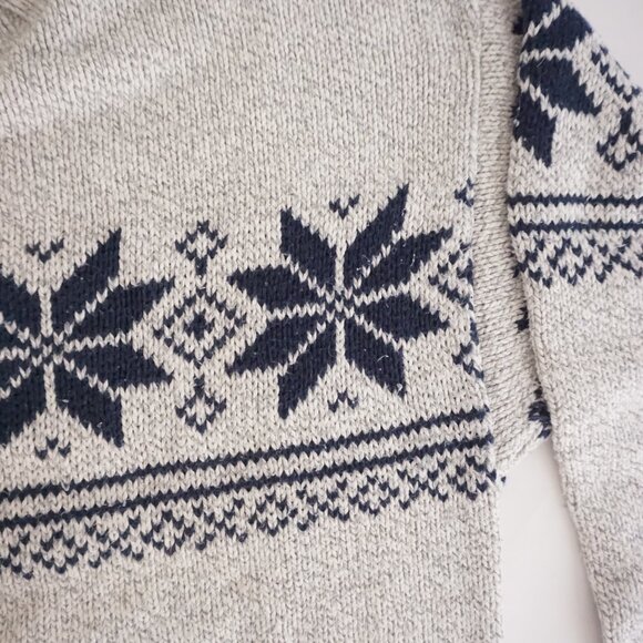 Vintage Fieldmaster Wool Cotton Sweater Grey Nordic Cabincore Winter Large - Picture 8 of 10